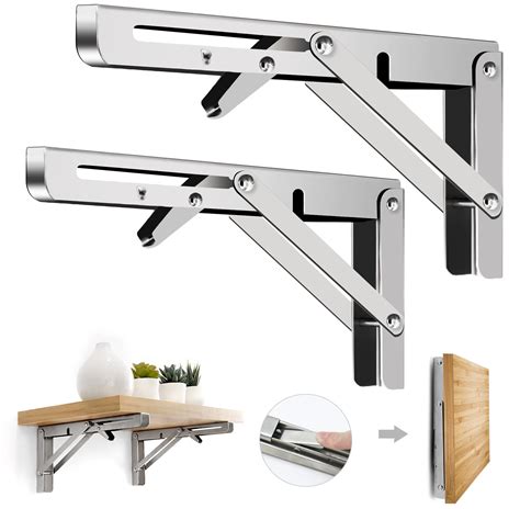 folding metal brackets|wall mounted folding brackets.